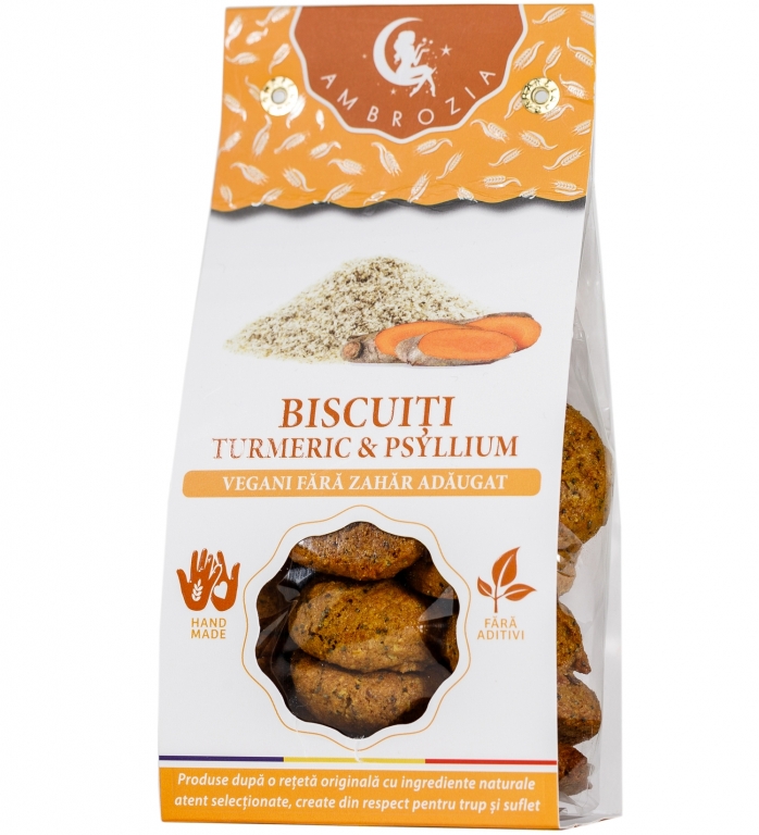 Biscuiti vegani digestivi turmeric psyllium 150g - AMBROZIA