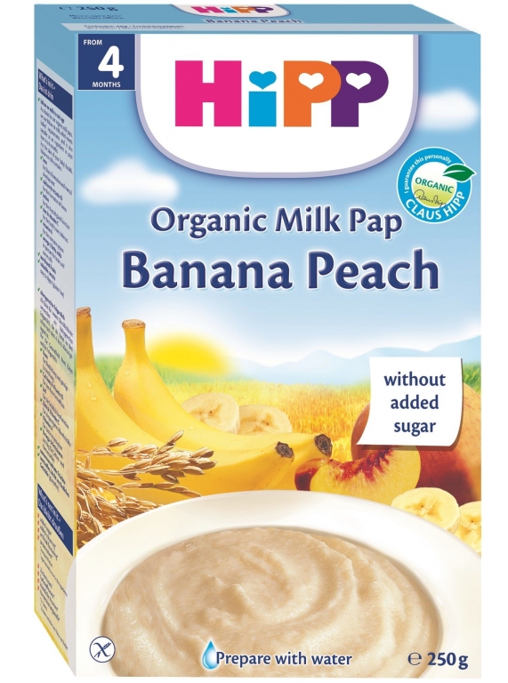 Pasat lapte banane piersici bebe +4luni 250g - HIPP ORGANIC