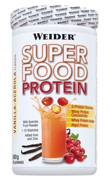 Pulbere proteica mix 3surse SuperFood merisor lamaie 500g - WEIDER