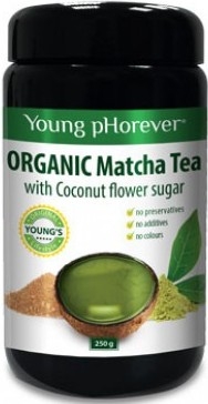 Ceai verde matcha nectar flori cocos pulbere 250g - YOUNG PHOREVER