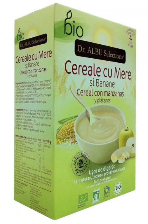 Cereale instant mere banane bebe +4luni eco 250g - DR ALBU SELECTIONS