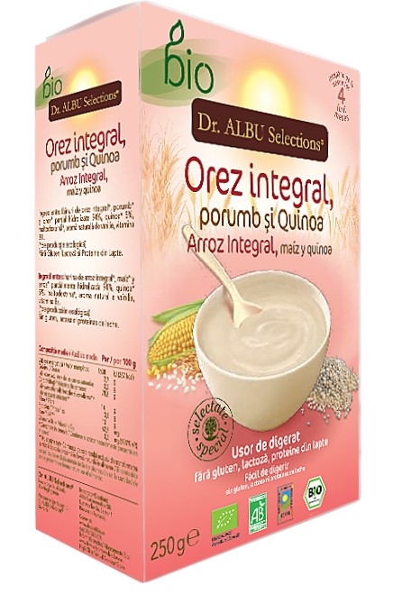 Cereale instant orez porumb quinoa bebe +4luni eco 250g - DR ALBU SELECTIONS