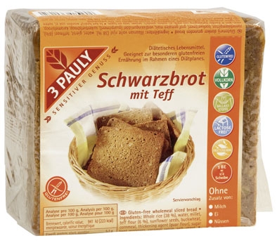 Paine neagra fara gluten cu teff 500g - 3 PAULY