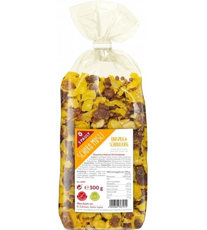 Musli ciocolata fara gluten 300g - 3 PAULY