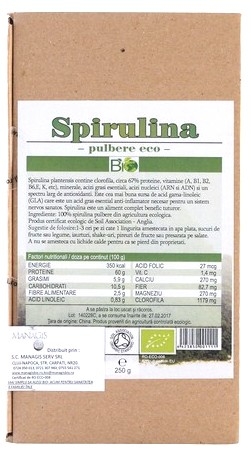 Pulbere spirulina bio 250g - DECO ITALIA