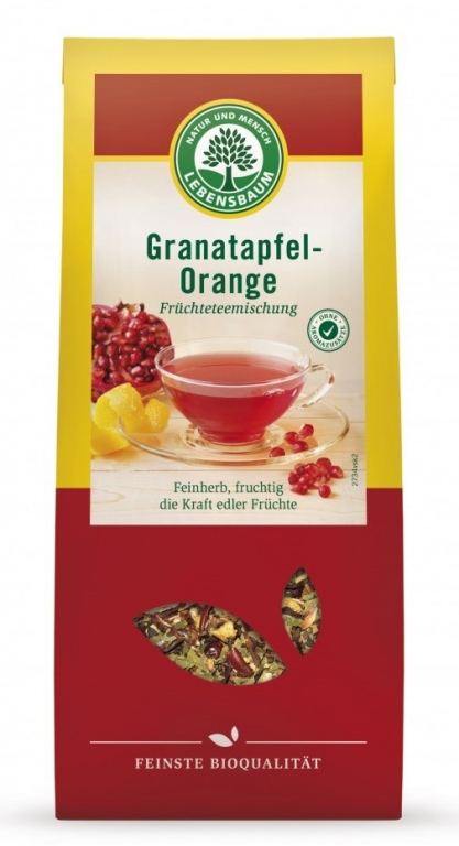 Ceai fructe cu rodie portocale eco 75g - LEBENSBAUM