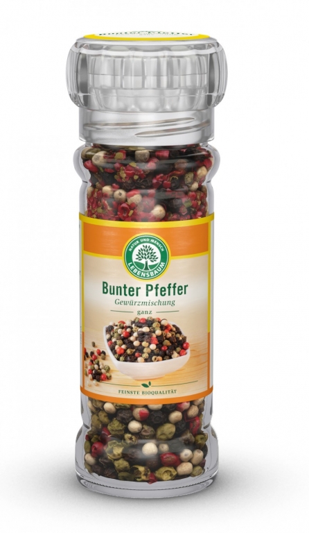 Condiment piper amestec boabe rasnita sticla eco 45g - LEBENSBAUM