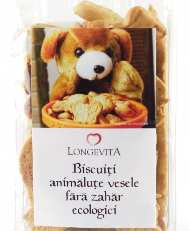 Biscuiti animalute vesele fara zahar eco 140g - LONGEVITA