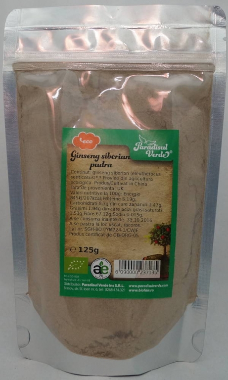 Pulbere ginseng siberian ET eco 125g - PARADISUL VERDE