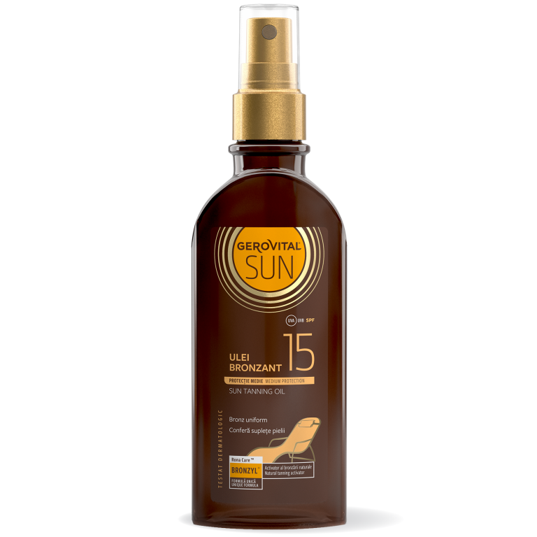 Ulei bronzant protector spf15 150ml - GEROVITAL SUN