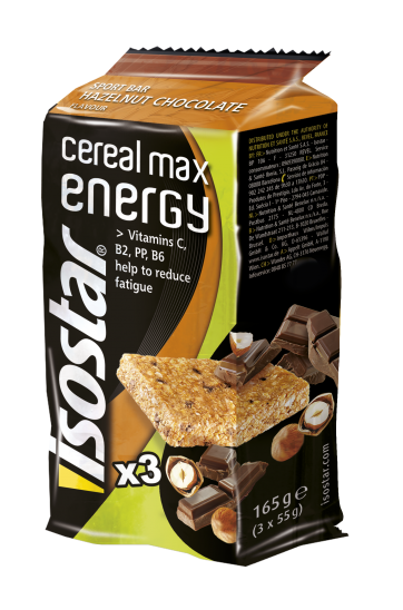 Batoane energizante alune ciocolata CerealMax 3x55g - ISOSTAR