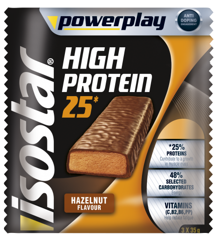 Batoane proteice alune Powerplay 3x35g - ISOSTAR