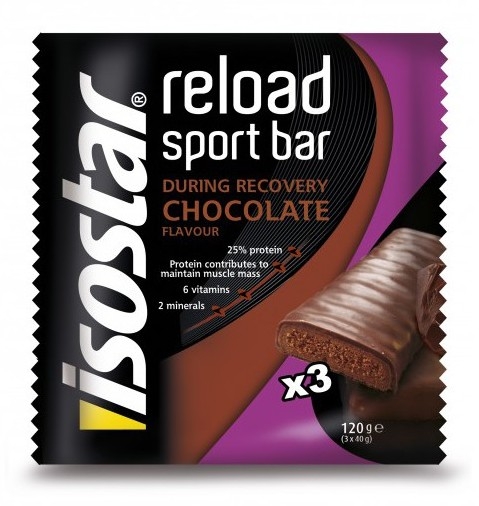 Batoane energizante ciocolata Reload 3x40g - ISOSTAR