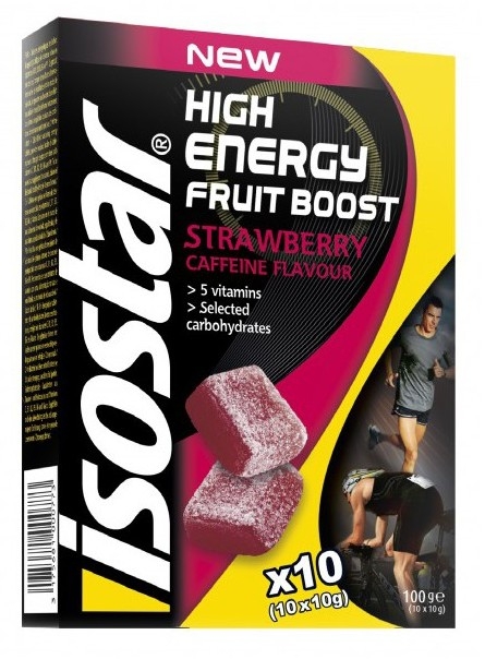 Jeleuri energizante capsuni cafeina Fruit Boost 10x10g - ISOSTAR