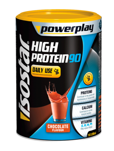 Pulbere proteica High Protein 90 PowerPlay ciocolata 400g - ISOSTAR