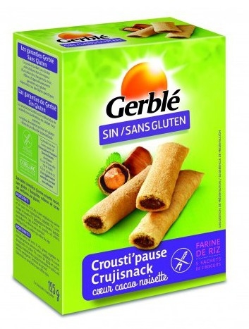 Rulouri crocante orez crema cacao alune fara gluten 125g - GERBLE