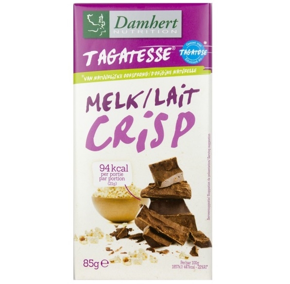 Ciocolata lapte crisp tagatoza fara zahar 85g - DAMHERT NUTRITION