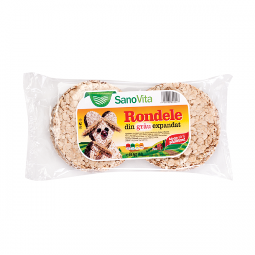 Rondele expandate grau fara sare 80g - SANOVITA