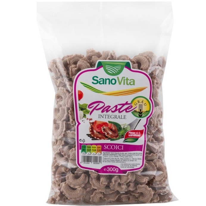 Paste scoici grau integral 300g - SANOVITA