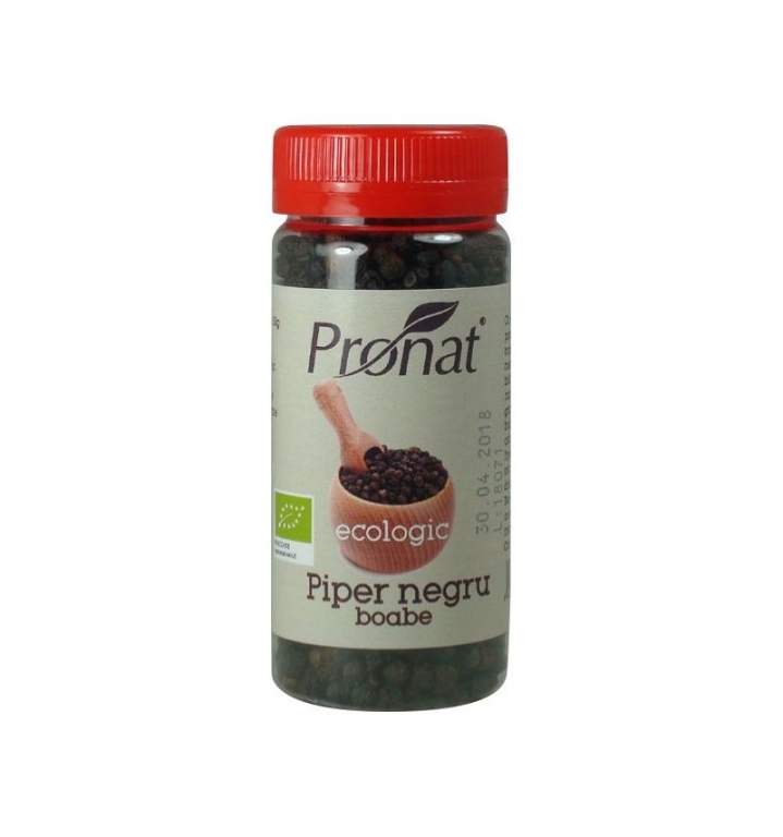 Condiment piper negru boabe eco 55g - PRONAT