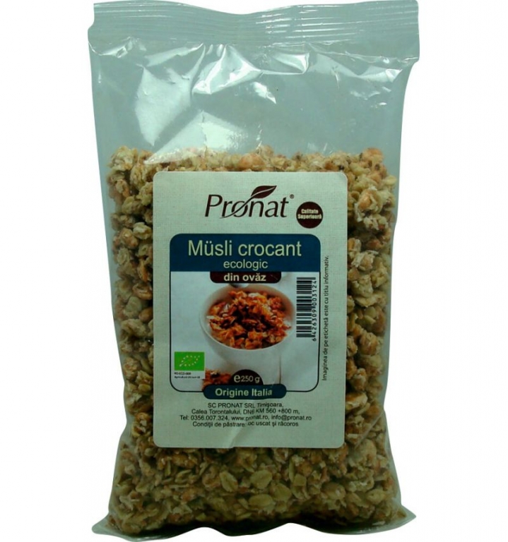 Musli crocant ovaz {pg} eco 250g - PRONAT