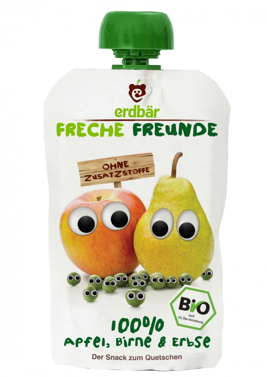 Piure mere pere mazare bio 100g - ERDBAR