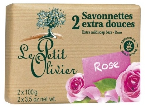 Sapun extra moale trandafir 2x100g - LE PETIT OLIVIER