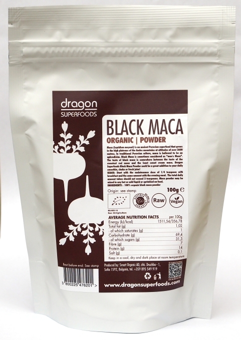 Pulbere maca neagra eco 100g - DRAGON SUPERFOODS