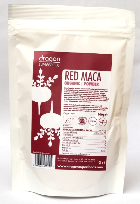 Pulbere maca rosie eco 100g - DRAGON SUPERFOODS