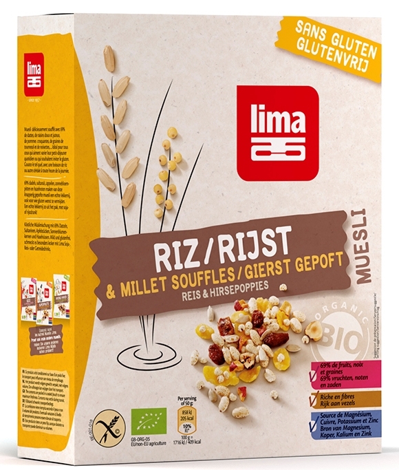 Musli orez mei expandat fara gluten eco 250g - LIMA