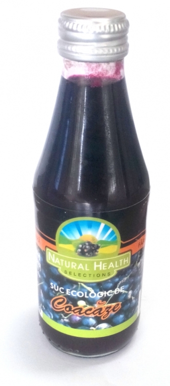 Suc coacaze negre pur bio 200ml - NATURAL HEALTH