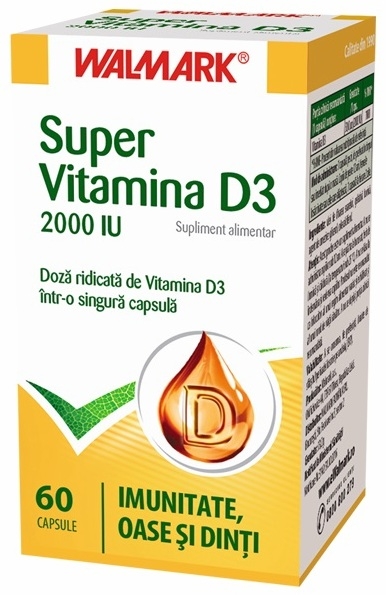 Super vitamina D3 2000ui 60cps - WALMARK