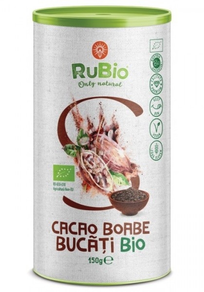 Cacao boabe bucati bio 150g - RUBIO