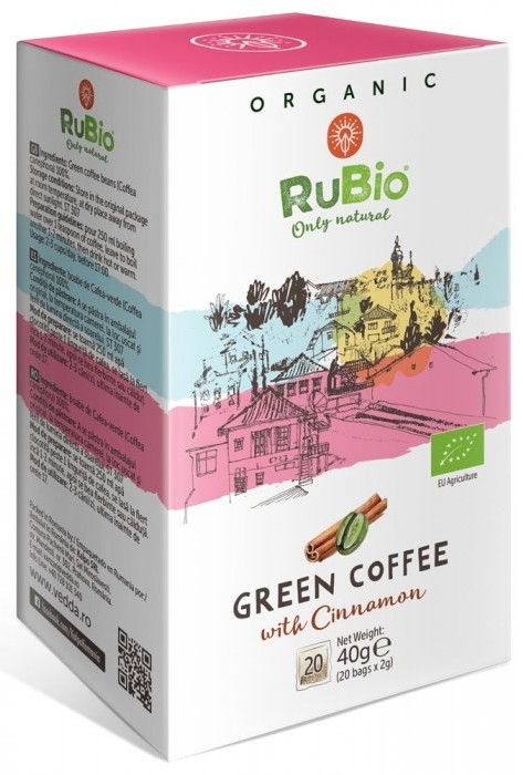 Cafea verde macinata scortisoara organica 20plx2g - RUBIO