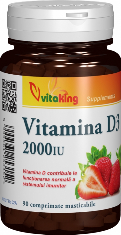 Vitamina D 2000ui masticabila 90cp - VITAKING