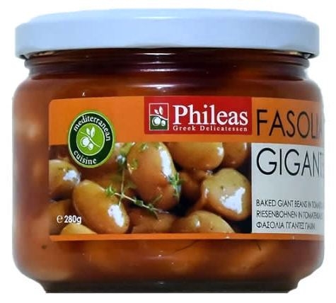 Conserva fasole alba gigant sos tomat 280g - PHILEAS GREEK