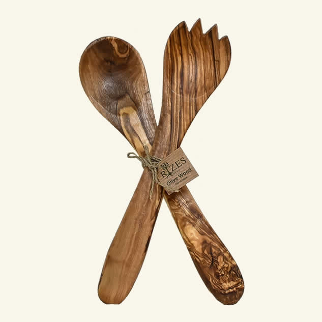 Set 2 spatule lemn maslin 25cm - RIZES CRETE