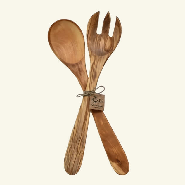 Set 2 spatule lemn maslin 30cm - RIZES CRETE