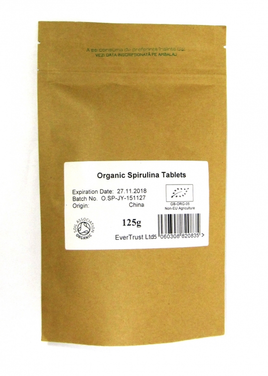 Spirulina organica tablete 125g 250cp - EVERTRUST