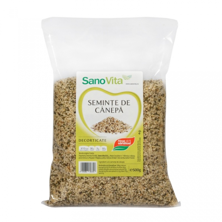 Seminte canepa decorticate 500g - SANOVITA