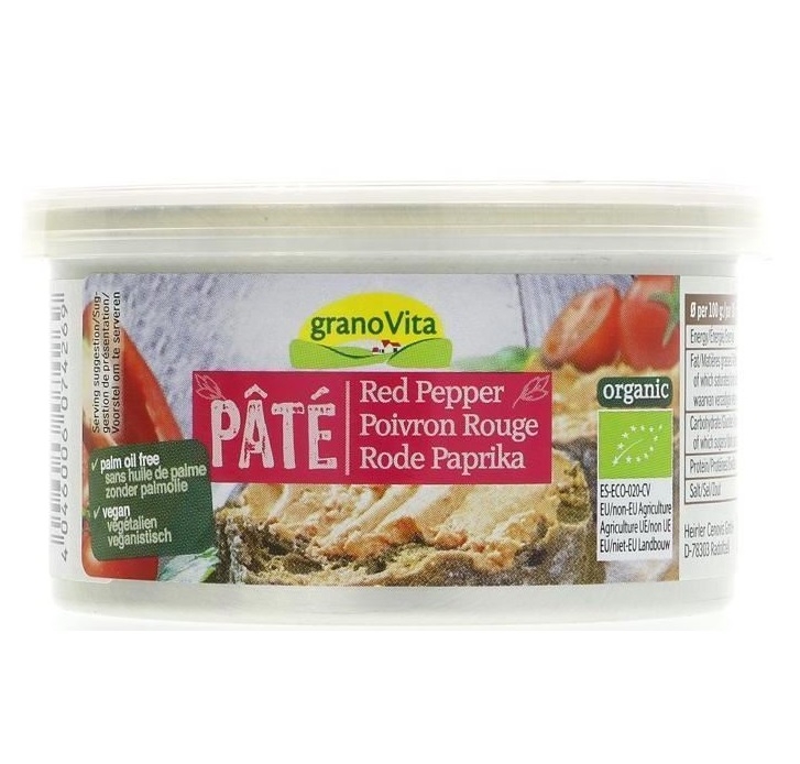 Pate vegetal ardei rosu eco 125g - GRANO VITA