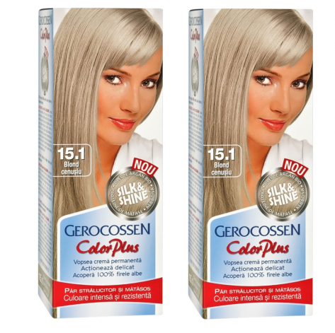 Pachet vopsea par nr15.1 blond cenusiu 2x50ml - GEROCOSSEN