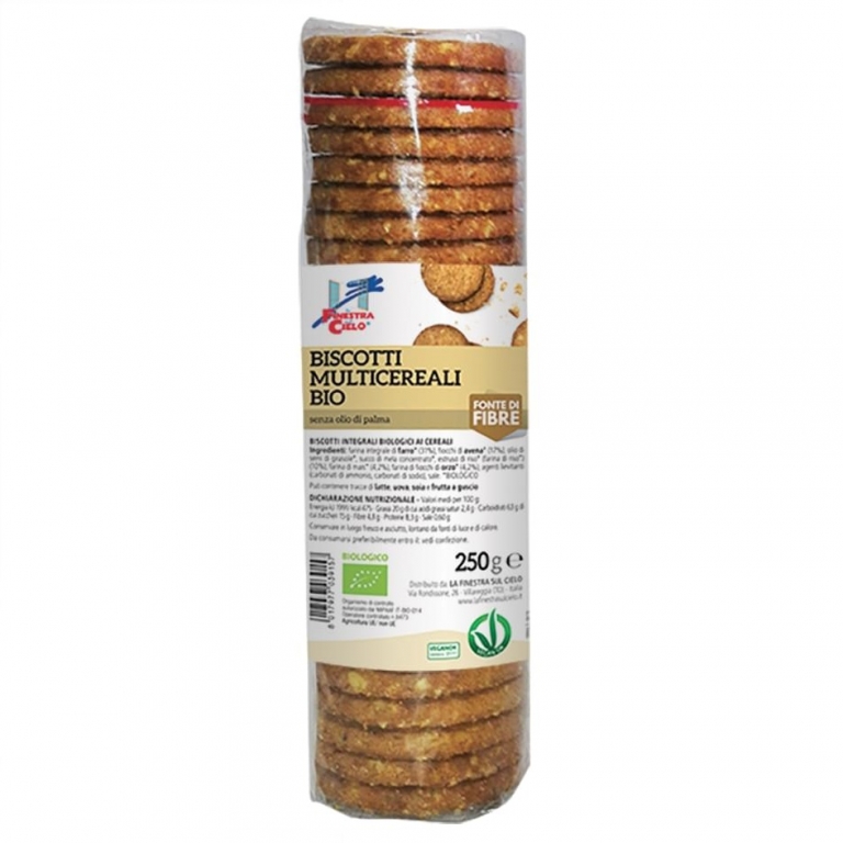 Biscuiti vegani multicereale bio 250g - LA FINESTRA SUL CIELO