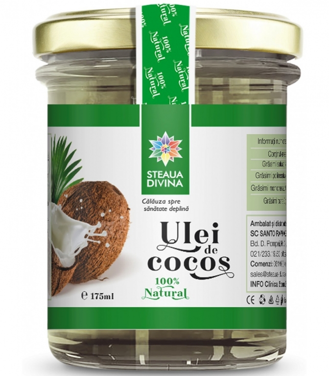 Ulei cocos natur 175ml - SANTO RAPHAEL