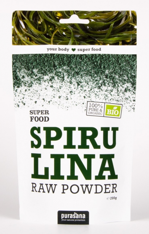 Pulbere spirulina raw bio 200g - PURASANA