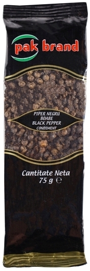 Condiment piper negru boabe 75g - FRUKT LAND