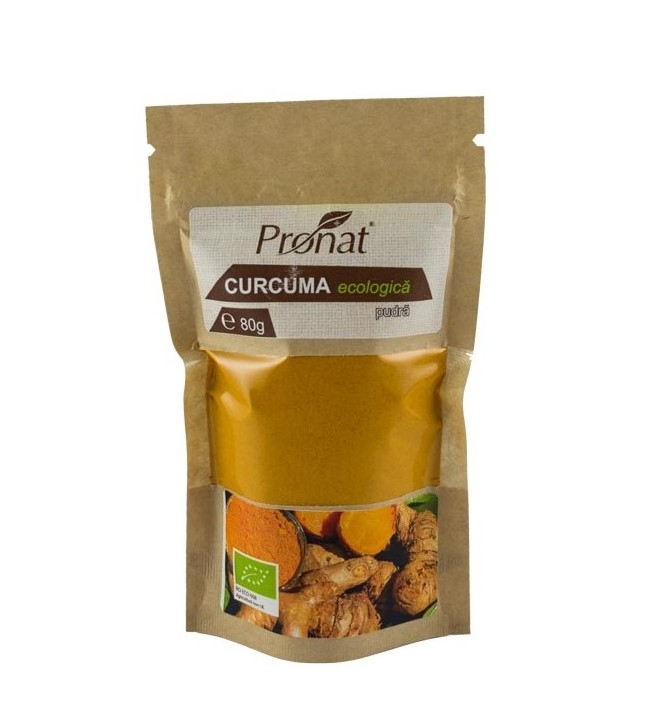 Condiment turmeric macinat bio 80g - PRONAT