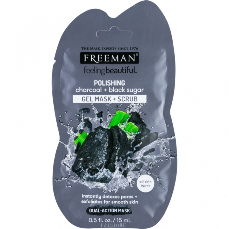 Masca scrub puncte negre carbune 15ml - FREEMAN