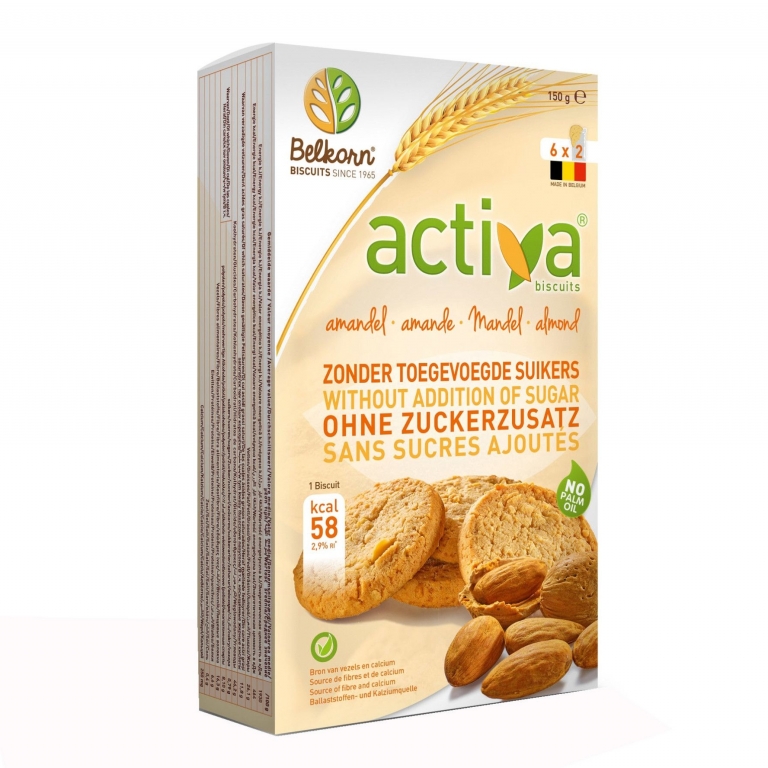 Biscuiti migdale fara zahar Activa 150g - BELKORN