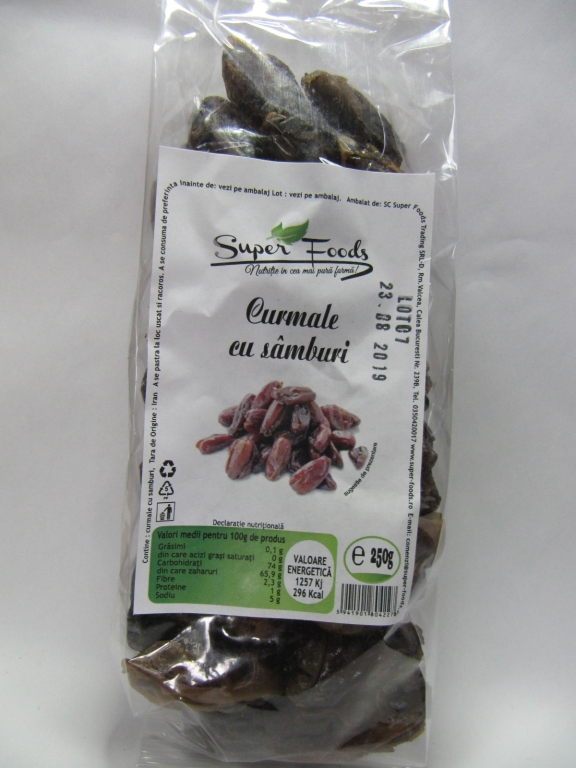 Curmale uscate cu samburi 250g - SUPERFOODS